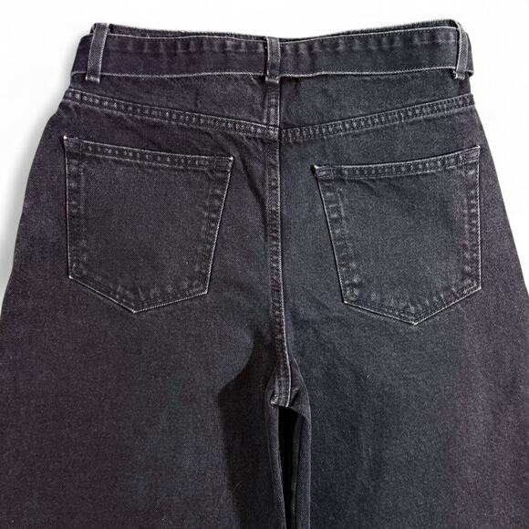 Forever 21 Premium Denim Baggy Wideβ Leg Black Cargo Jeans 24 Grunge Goth egirl - Picture 6 of 9